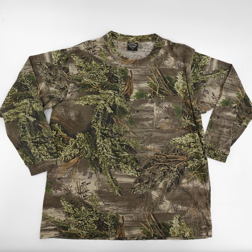 Spartan Outdoors T-Shirt Mens XL Green Camouflage Long Sleeve Hunting Camo